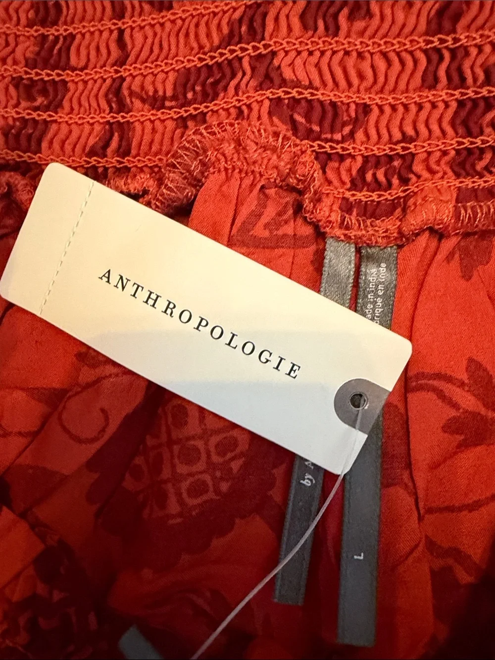 Anthropologie Alaya Rust Red Floral Two-Piece Mini Dress Set